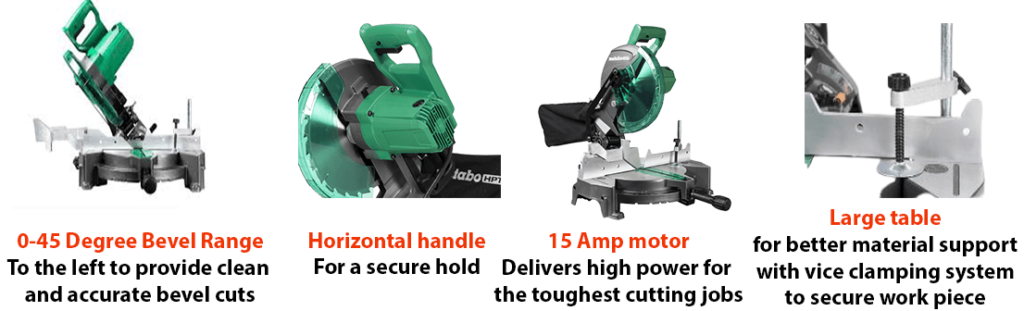 features-of-metabo-hpt-c10fcgs-10-inch-single-bevel-compound-miter-saw